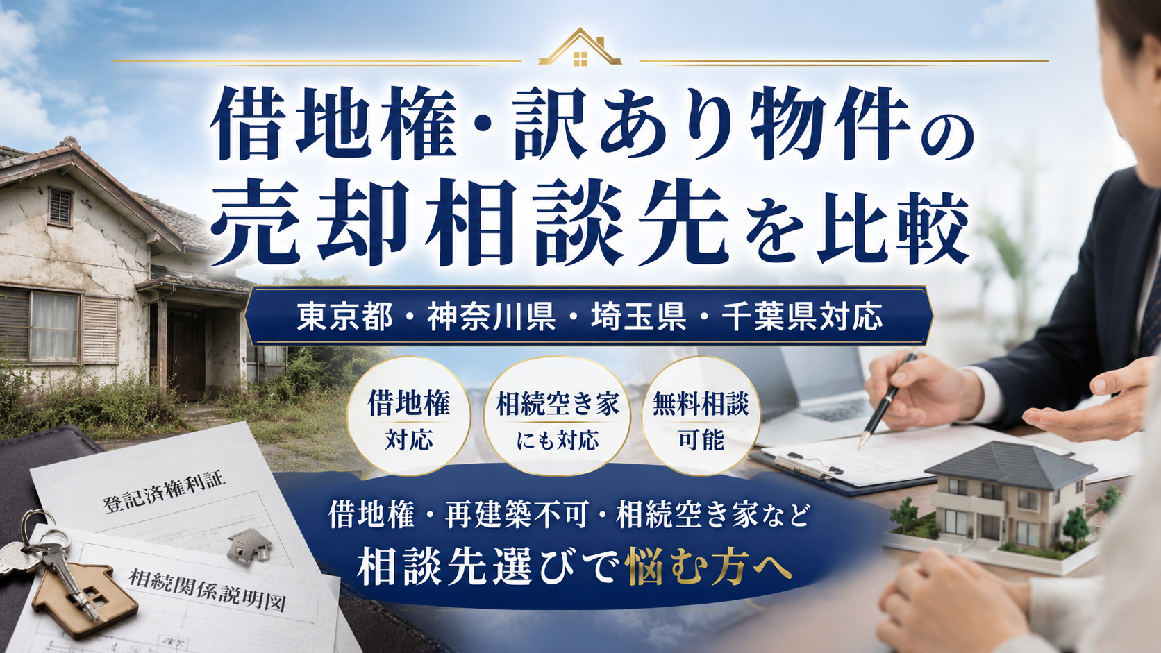 借地権・訳あり物件の売却相談先を比較｜東京都・神奈川県・埼玉県・千葉県対応