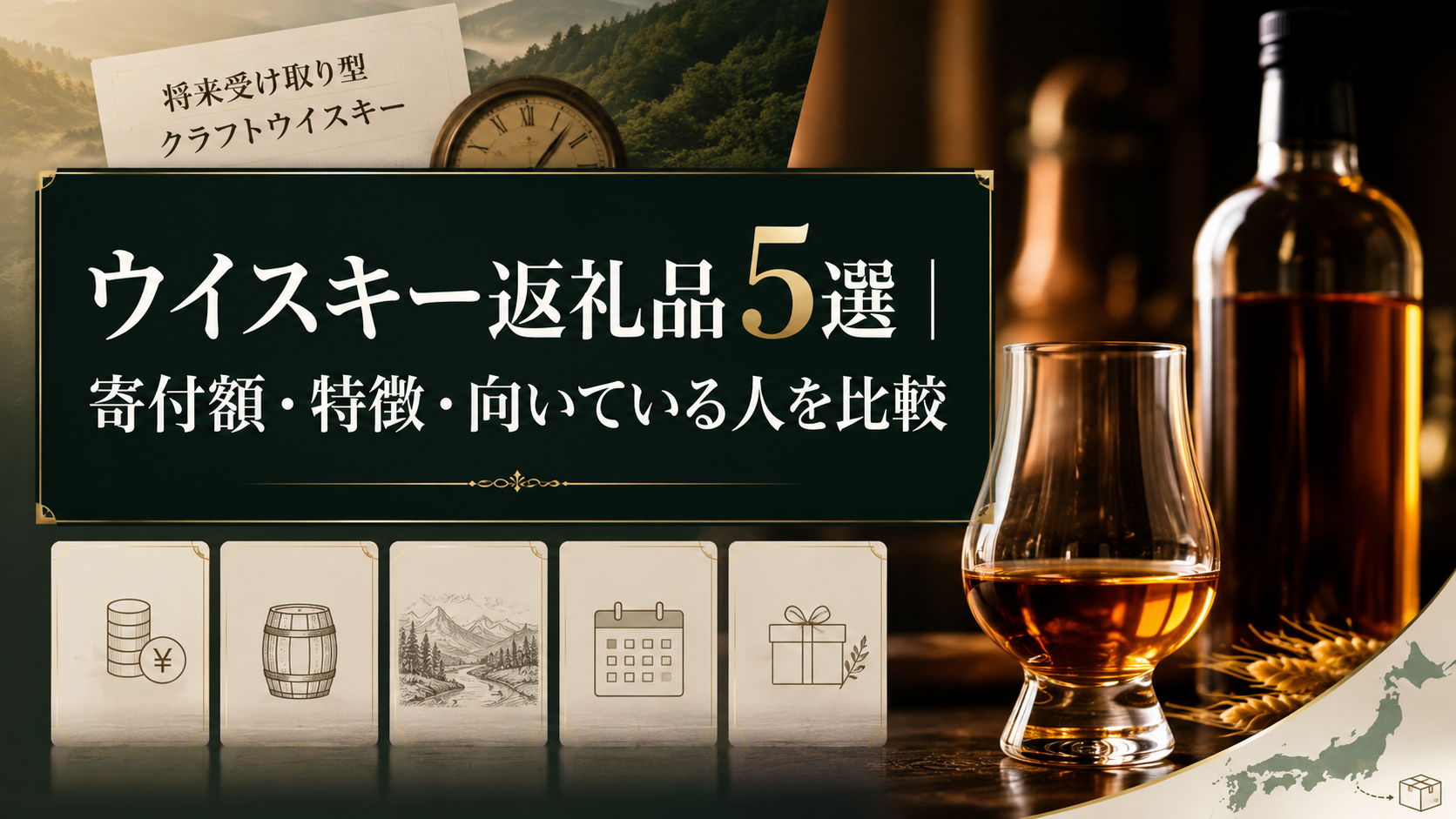 ウイスキー返礼品5選|寄付額・特徴・向いている人を比較