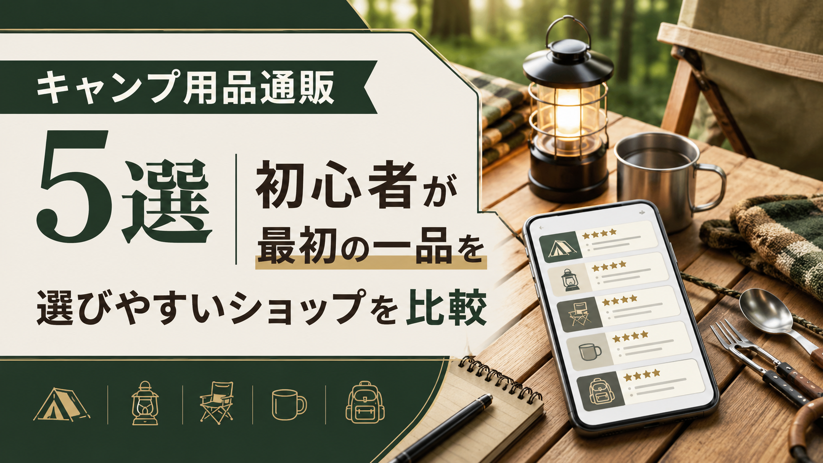 キャンプ用品通販5選|初心者が最初の一品を選びやすいショップを比較