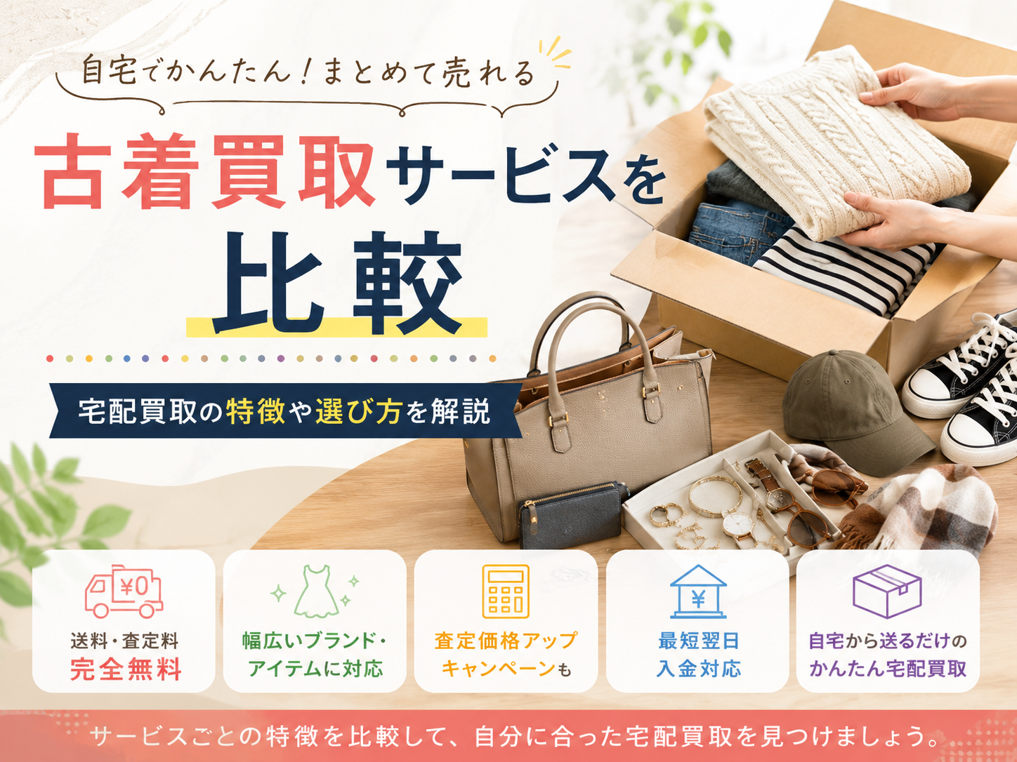 古着買取サービスを比較|宅配買取の特徴や選び方を解説