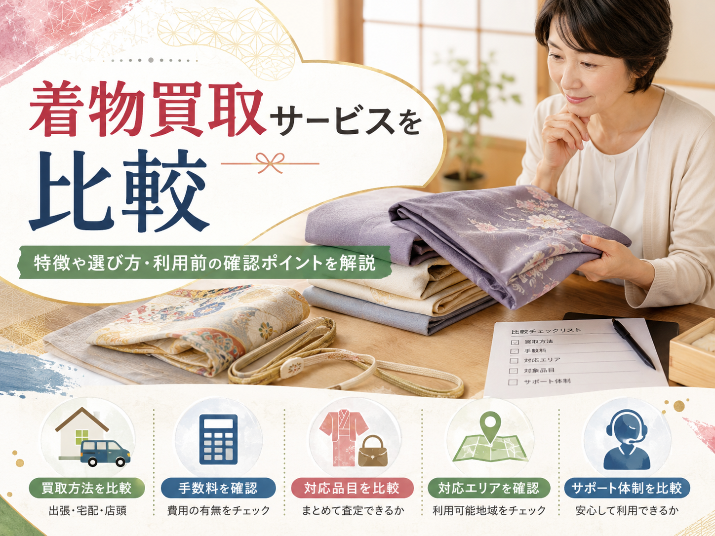 着物買取サービスを比較|特徴や選び方・利用前の確認ポイントを解説