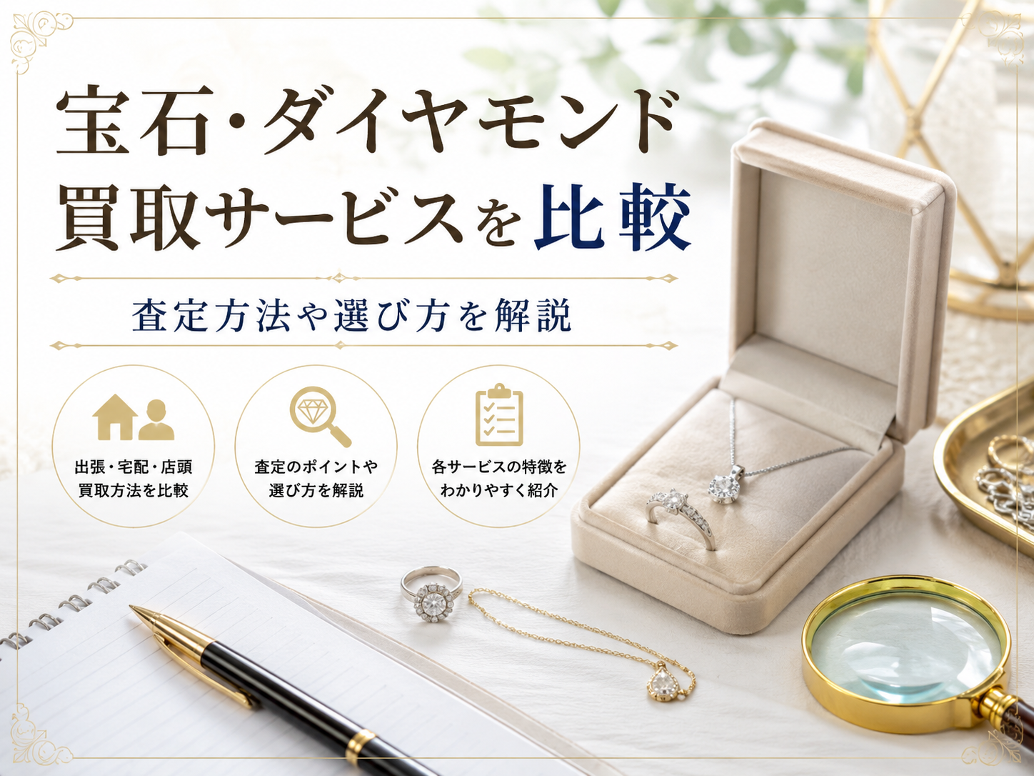 宝石・ダイヤモンド買取サービスを比較|査定方法や選び方を解説