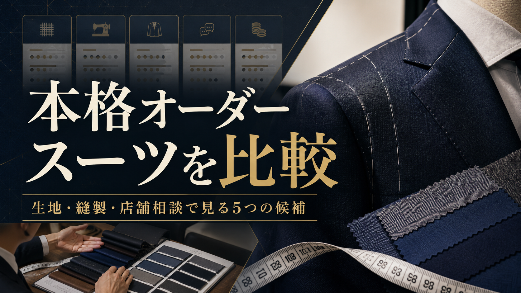 本格オーダースーツを比較|生地・縫製・店舗相談で見る5つの候補