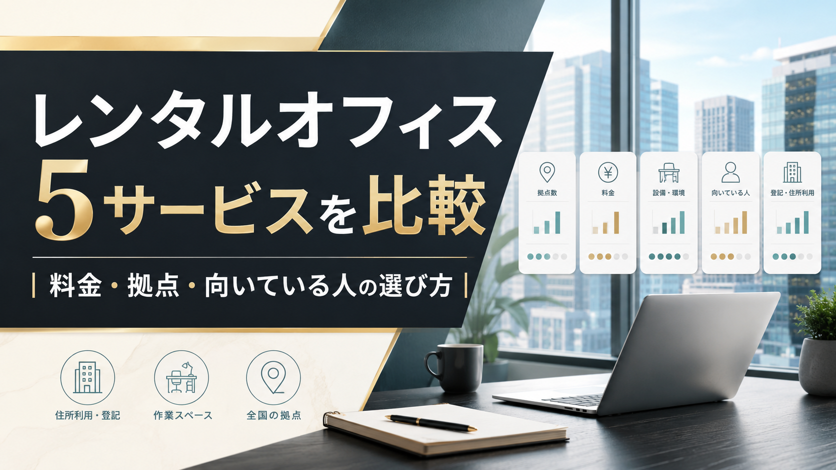 レンタルオフィス5サービスを比較|料金・拠点・向いている人の選び方