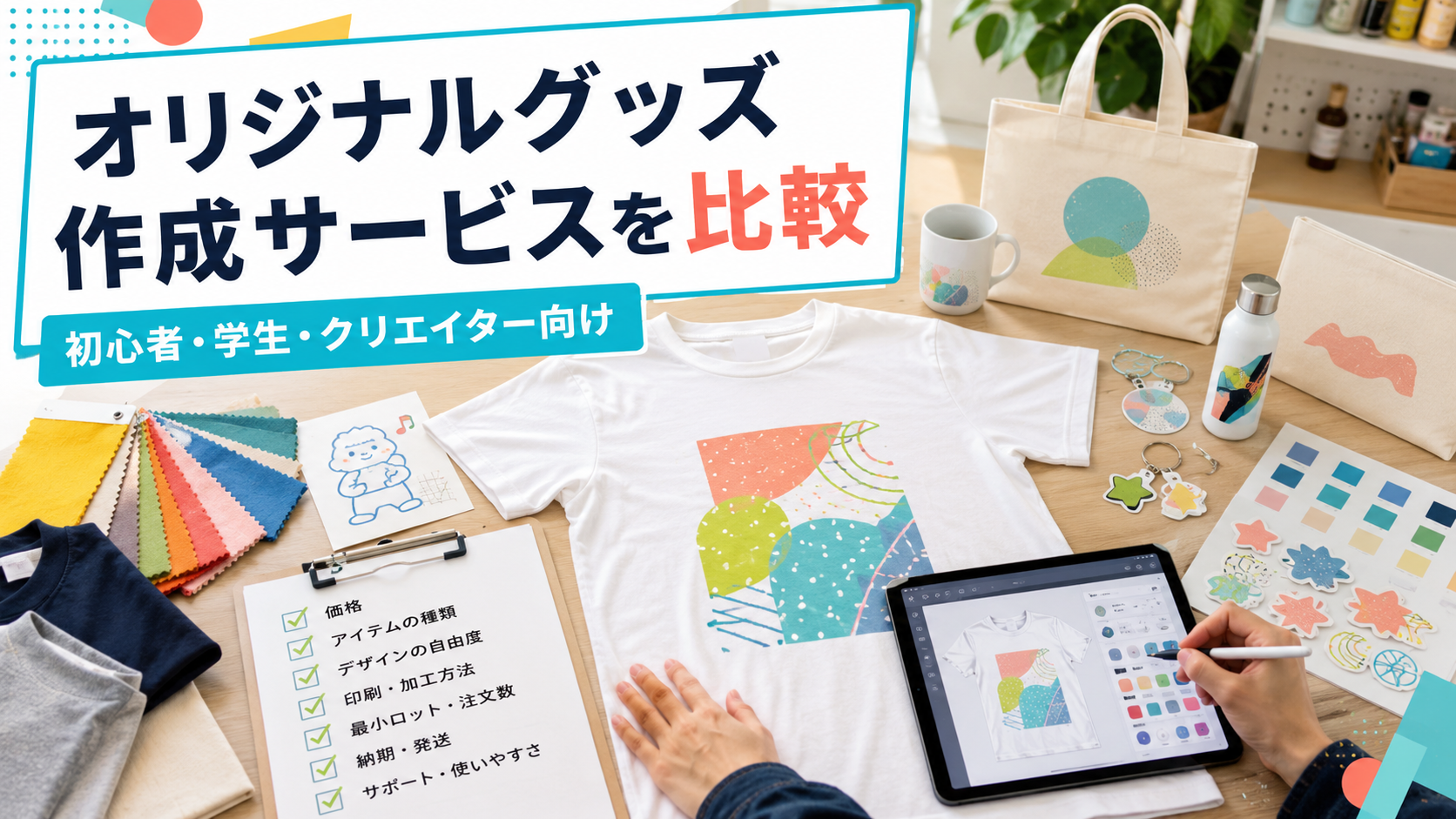 オリジナルグッズ作成サービスを比較|初心者・学生・クリエイター向けに選び方を解説