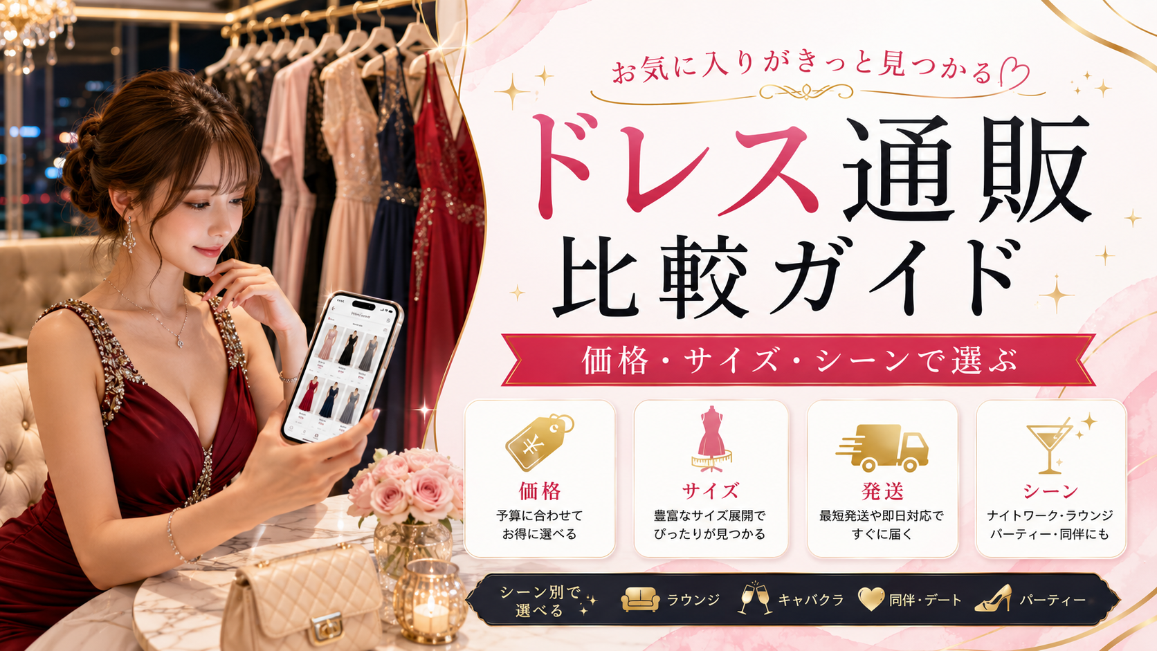 キャバドレス通販5選|安い・サイズ・発送・シーン別で比較