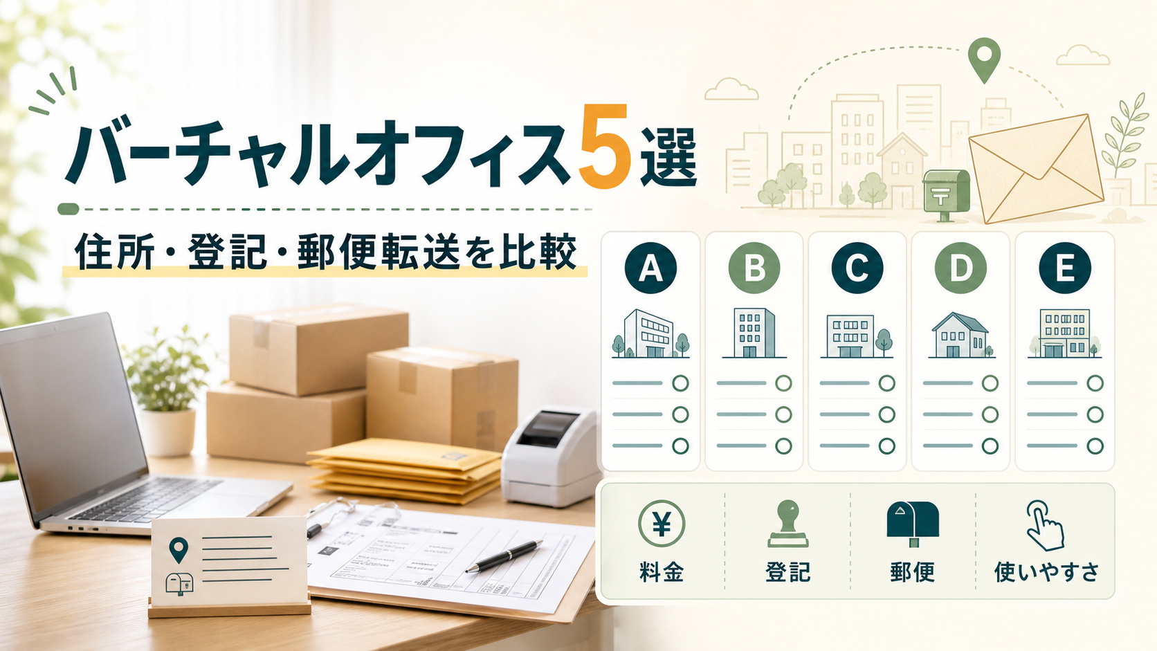 ネットショップ向けバーチャルオフィス5選｜住所利用・登記・郵便転送を比較