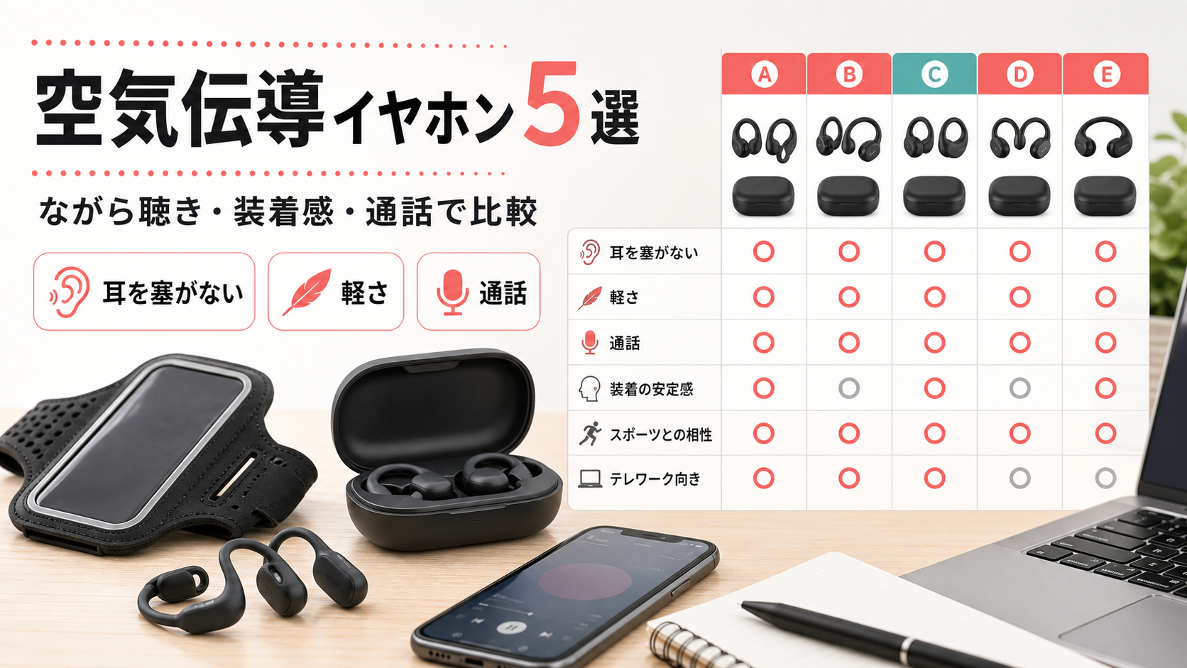 空気伝導イヤホン5選｜ながら聴き・装着感・通話で比較