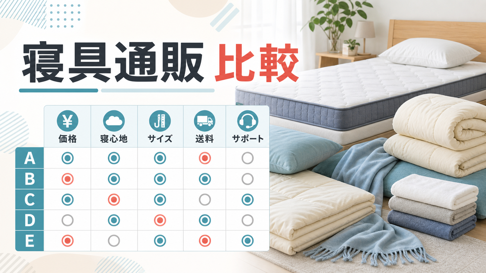 寝具通販でマットレス・羽毛布団を選ぶなら？公式通販サイトを比較