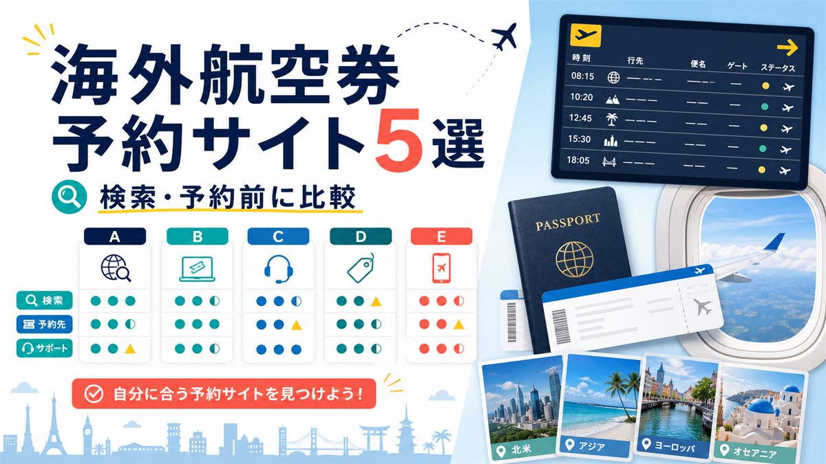 海外航空券予約サイト5選｜検索・予約前に比較したいポイント
